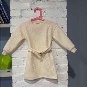 River Island Mini Girls cream jacquard sweatshirt‎ jumper dress